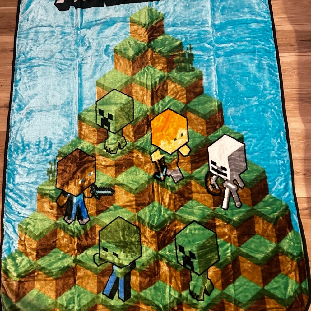 Minecraft twin plush blanket